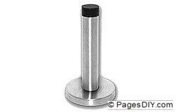 Asec Wall Door Stop With Rose - Satin Stainless Steel
