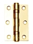 76mm x 51mm x 2mm Ball Bearing Butt Hinges Polished Electro Brass (Pair)