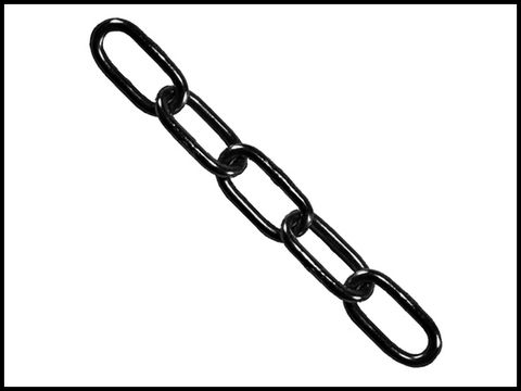 Faithfull Black Japanned Chain 5.0mm x 2.5m - Max load 160Kg