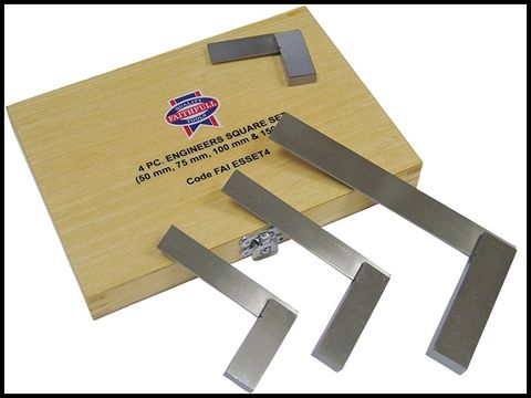 Faithfull Engineers Squares Set 4pce (50, 75, 100, 150mm)