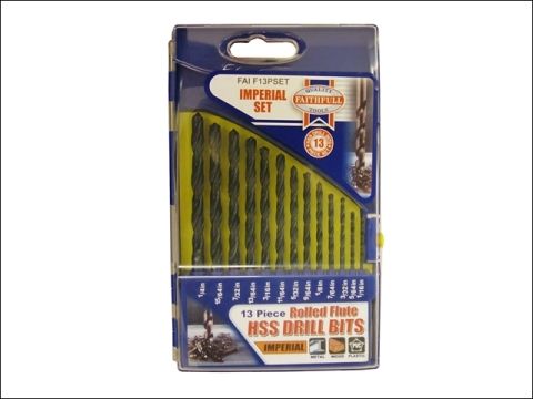 Faithfull 13 Piece High Speed Steel Drill Set 1/16-1/4 x 1/64
