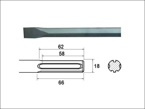 Faithfull Chisel 400mm SDS Max (914913)