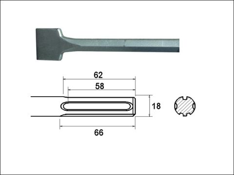 Faithfull Scaling Chisel Straight 400 x 50mm SDS Max