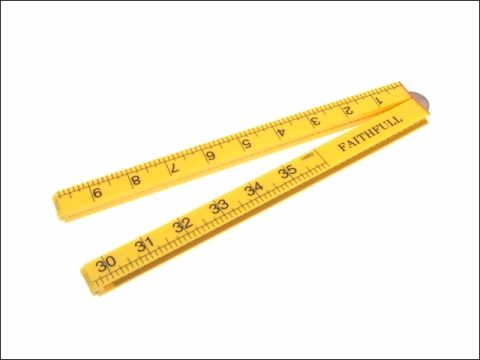 Faithfull Folding Rule Yellow ABS Plastic 1 Metre / 39in