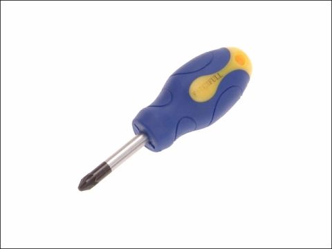 Faithfull Pozidriv Soft Grip Screwdriver 2Pz x 40mm Stubby