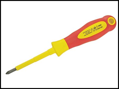 Faithfull Soft Grip VDE Screwdriver Pozi Pz1 x 80mm
