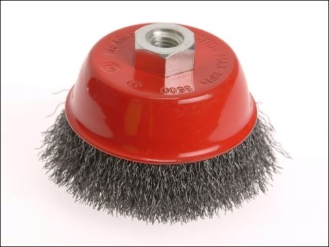 Faithfull Wire Cup Brush 100 x M14 x 2 Stainless Steel 0.30mm
