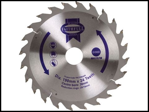 Faithfull Circular Saw Blade TCT 190 x 30 (16 & 20) x 40t POS