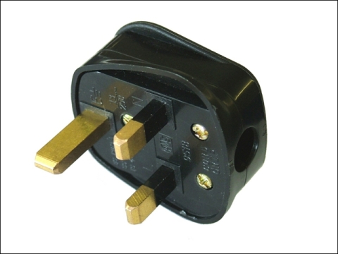 Faithfull Power Plus Black Rubber Plug 230 Volt 13 Amp
