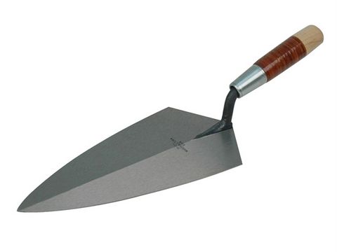 Marshalltown 19L 12in Philadelphia Pattern Brick Trowel Leather Handle