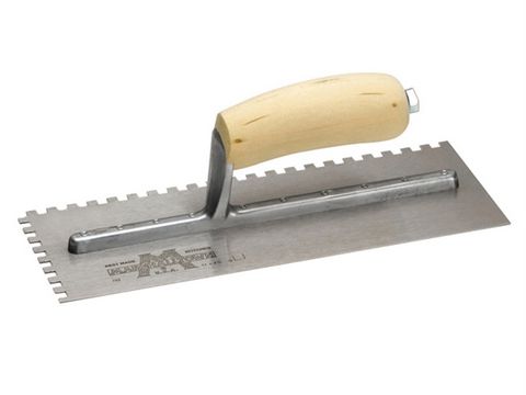 Marshalltown 702S Square Notched Trowel - Wooden Handle
