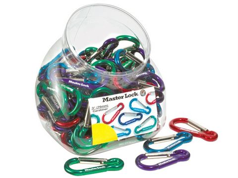 MasterLock Mixed Colour Carabiner Bowl 100 Piece