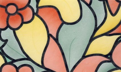 450mm x 2m Orange Flower Patifix Self Adhesive Window Film / Sticky Back Plastic