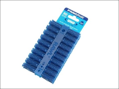 Rawlplug Blue Uno Plugs Card of 80