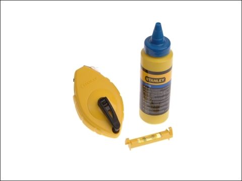 Stanley Chalk Line 30 Metre Blue Chalk & Level