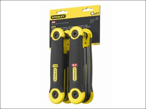Stanley Folding Hex Key Set 17 Piece Metric Imperial (1.5-8mm 5/64-1/4in)