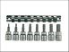 Teng M3811 Socket Clip Rail AF Hex 8 Piece Set 40758 3/8in Drive 