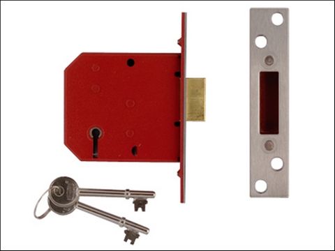 UNION 2101 5 Lever Mortice Deadlock Brass Finish 65mm 2.5in Box