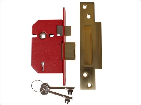 UNION Strongbolt 2200S BS 5 Lever Mortice Sash Lock 68mm Polished Brass Box