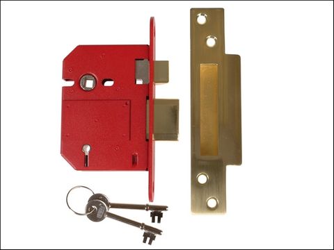 UNION Strongbolt 2200S BS 5 Lever Mortice Sash Lock 81mm Satin Brass Box