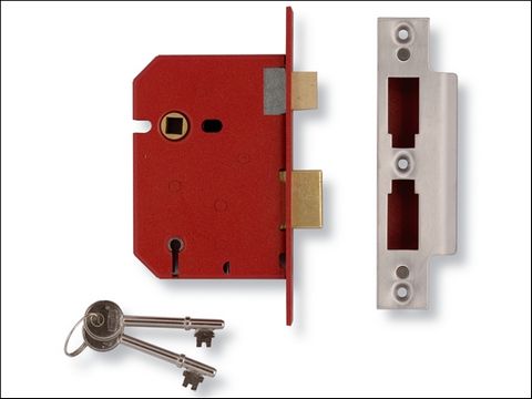 UNION 2201 5 Lever Mortice Sash Lock Satin Chrome 77.5mm 3in Box