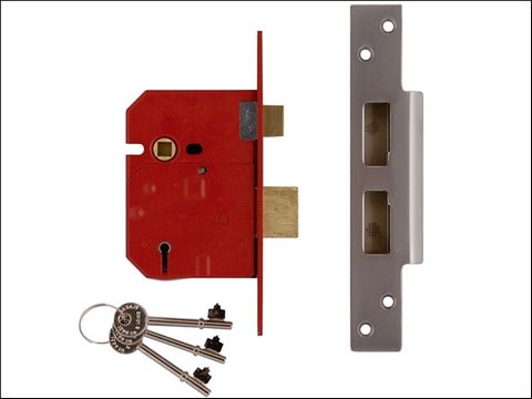 UNION 2234E 5 Lever BS Mortice Sash Lock Plated Brass Finish 67mm 2.5in Box