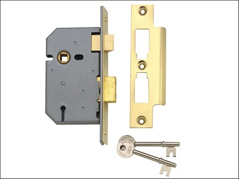 UNION 2277 3 Lever Mortice Sash Lock Satin Chrome 65mm 2.5in Box