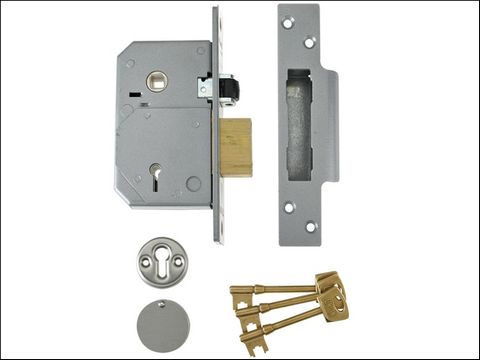 UNION 3K74E 5 Lever Mortice Rollerbolt Sash Lock C-Series 80mm PB - Brass