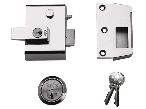 Yale Locks P2 Double Security Nightlatch DMG/PB Finish 40mm Backset Visi