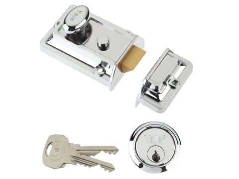 Yale Locks P77 Traditional Nightlatch Chrome Finish 60mm Backset Visi