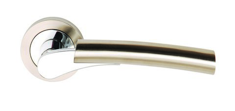 Ultimo Door Handles PCP/BLK Nickel, Designer Lever Privacy Door Handles (Pair) - Dale 3575-PRV